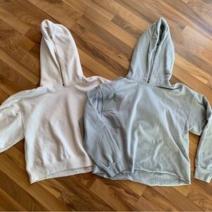 Two AC & F cropped Hoodies in Cream and Baby Blue💙FINAL CCO SALE-6 HRS ONLY💙